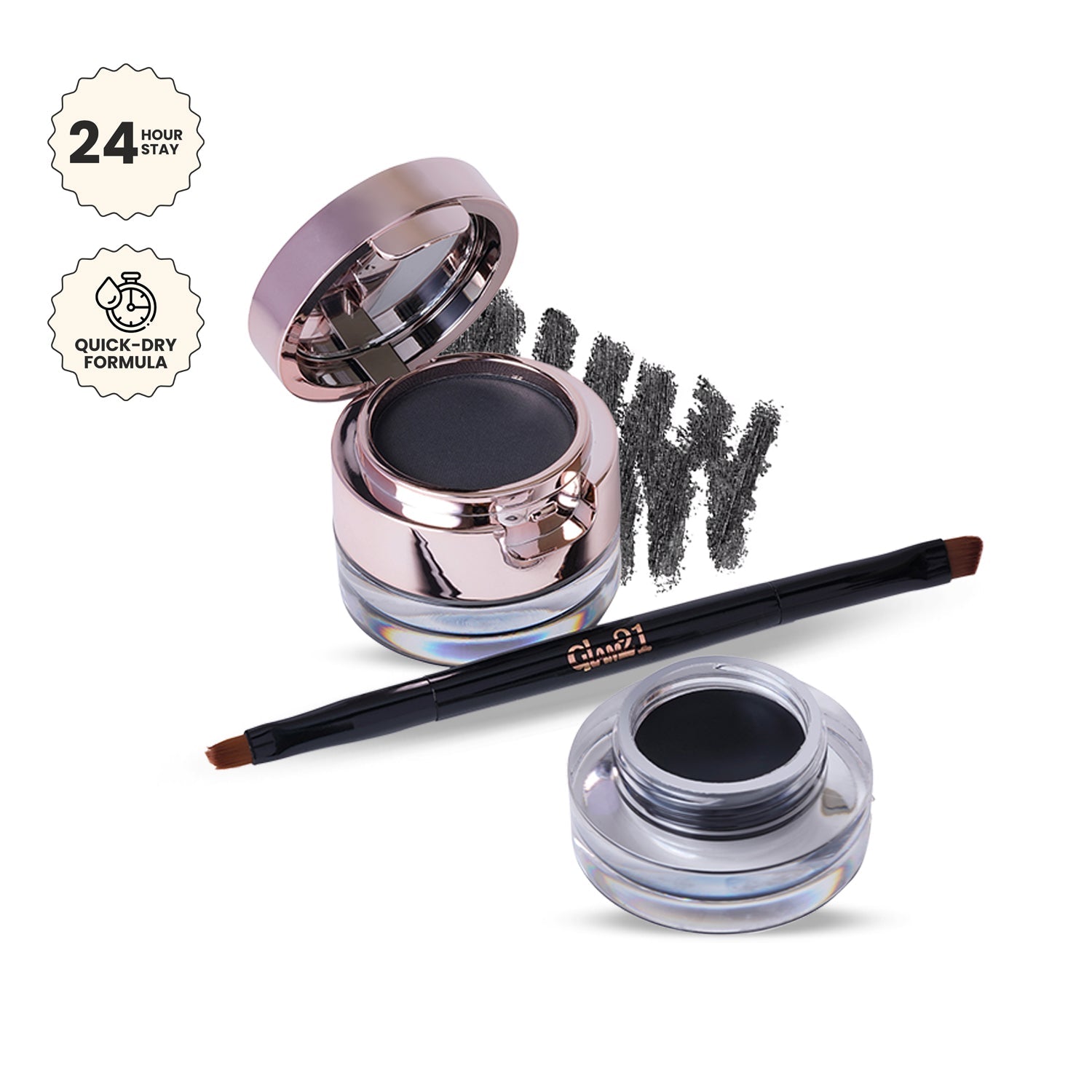 Glam21 2-In-1 Eyebrow & Gel Eyeliner - Black