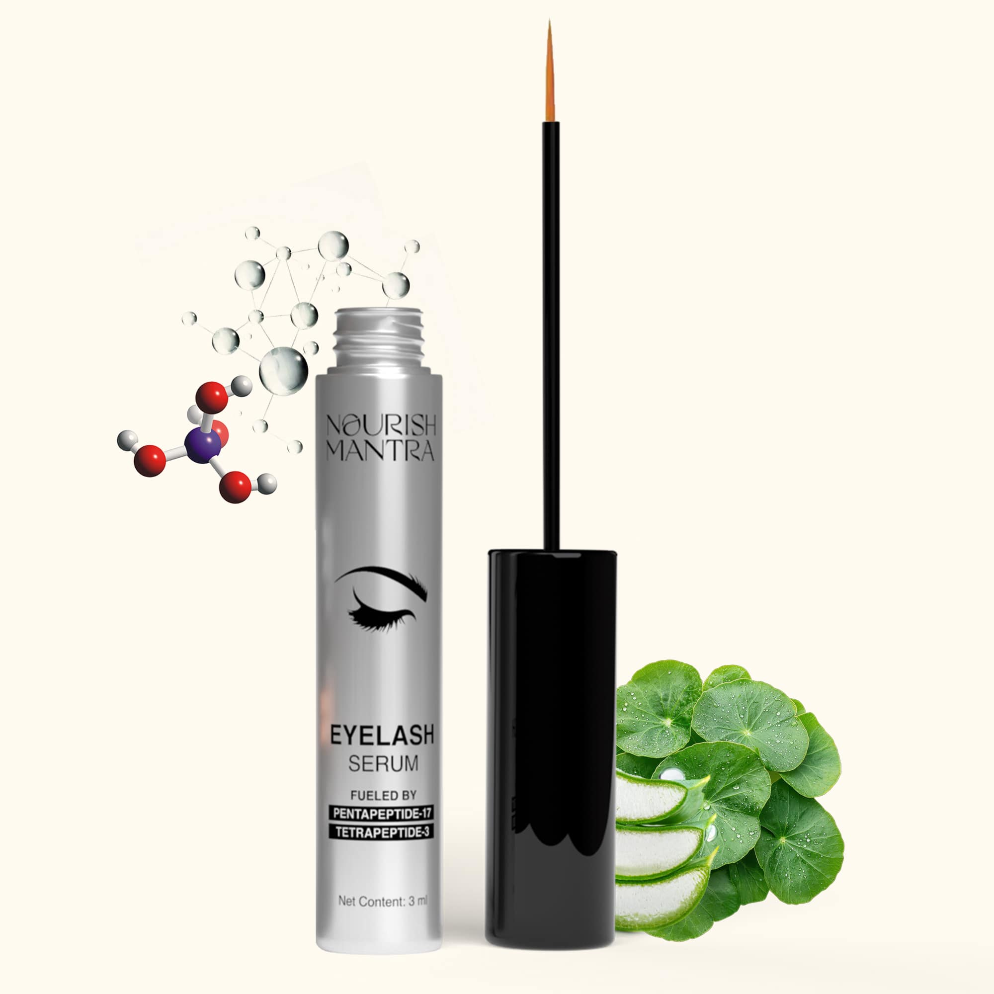 Nourish Mantra Eyelash Growth Serum with Tetrapeptide + Pentapeptide - Pack of 2