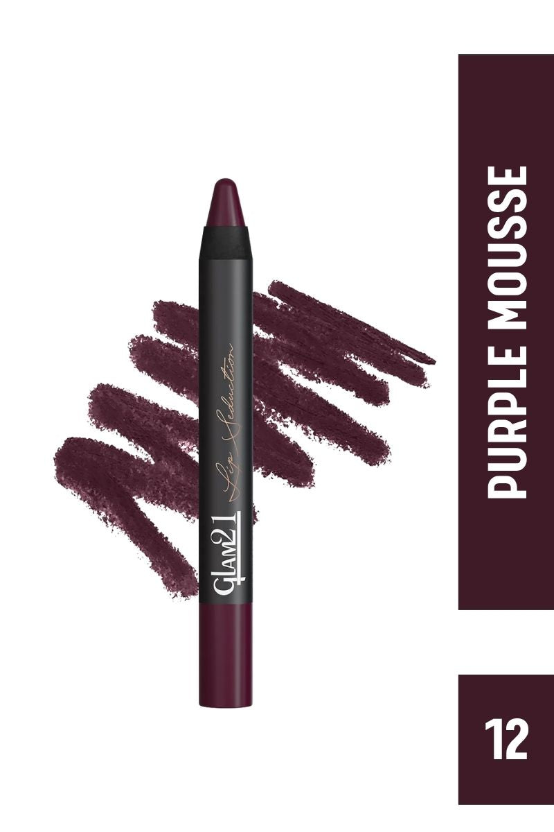 Glam21 Lip Seduction Non- Transfer Crayon Lipstick - Purple Mousse