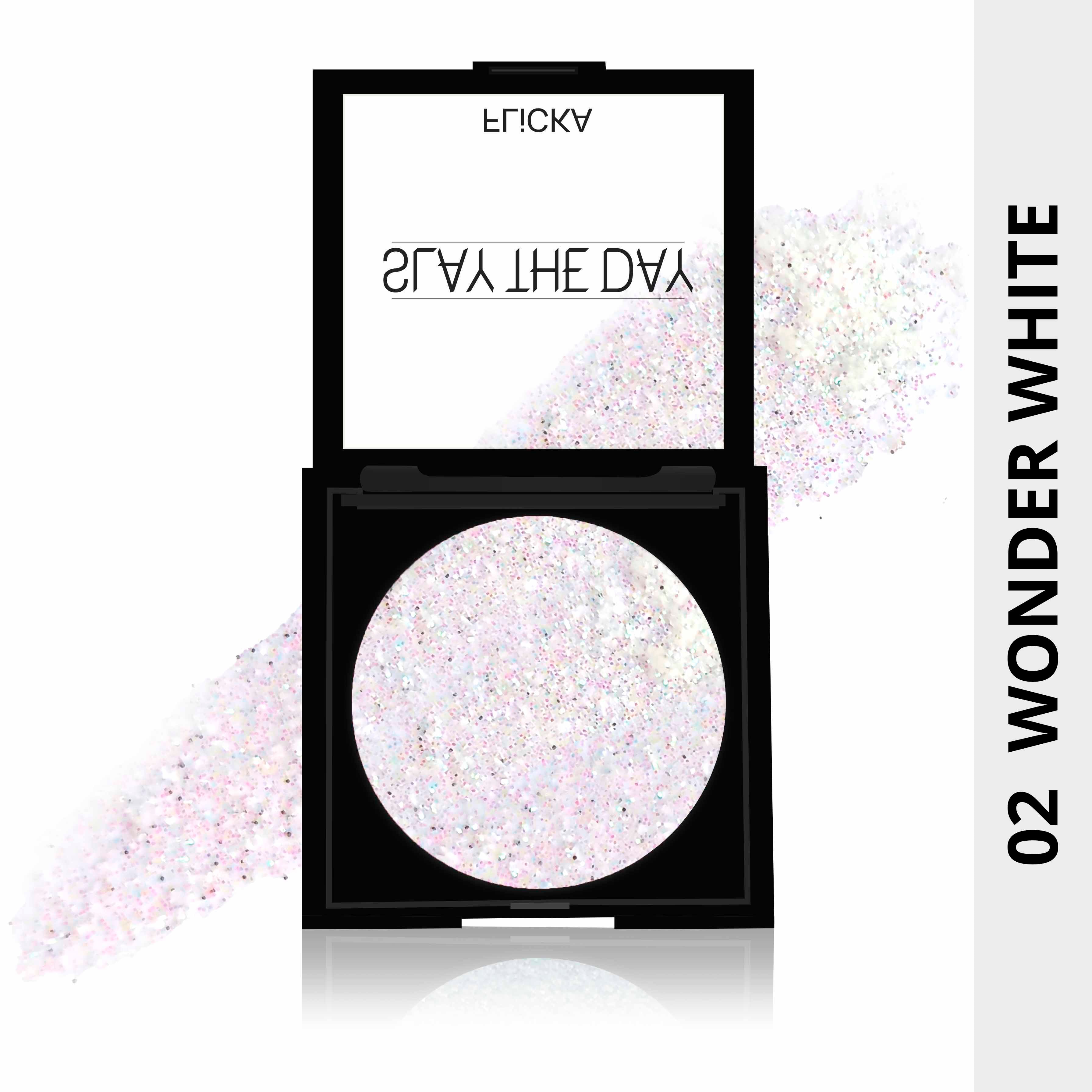 Flicka Cosmetics 02WonderWhite - Slay The Day - Pressed Glitter