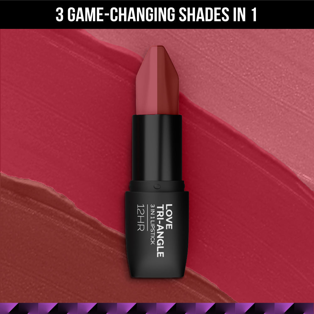Staze Love Tri-Angle 3 In 1 Matte Lipstick - 01 Brick Pink