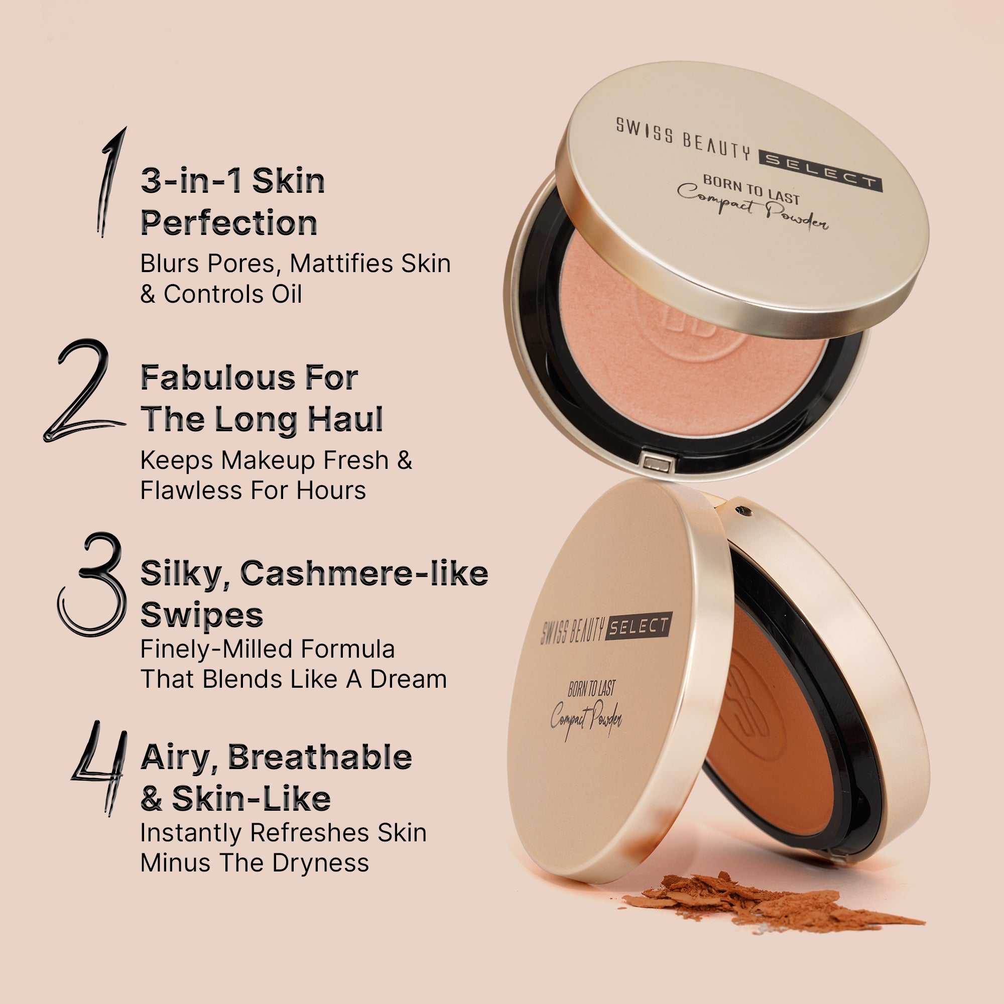 Swiss Beauty Select Born To Last Compact Powder