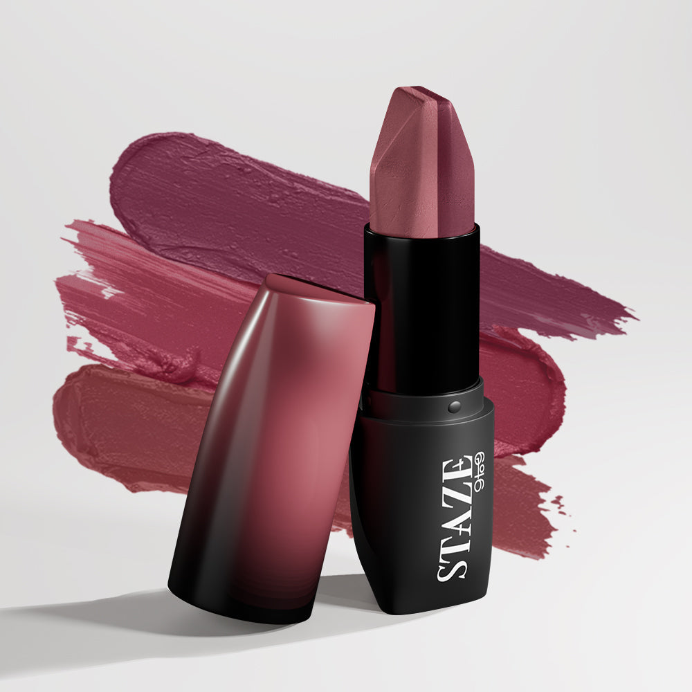 Staze Love Tri-Angle 3 In 1 Matte Lipstick - 01 Brick Pink