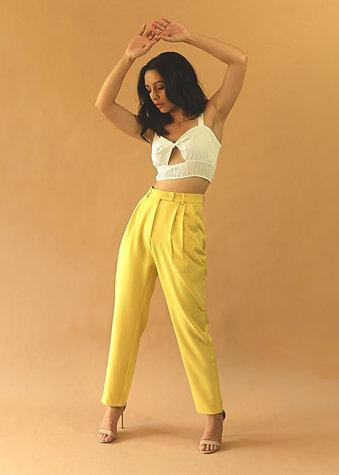 Studio OJS Lemon Yellow Narrow Trousers