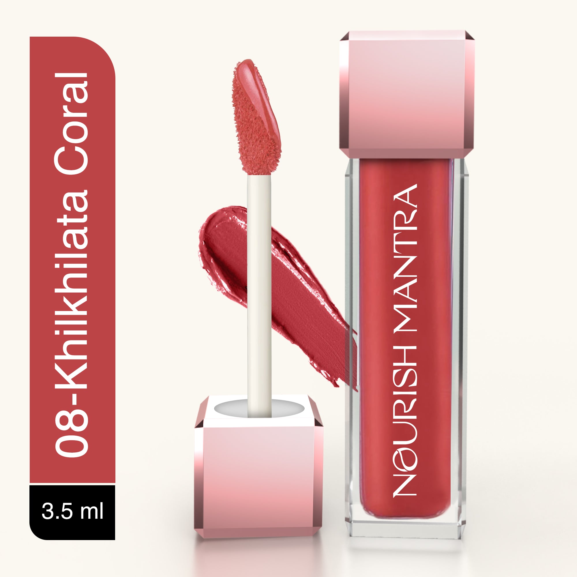 Nourish Mantra Berry Dhamaka Burgundy Pink - Creamy Matte Liquid Lipstick With Spf 15