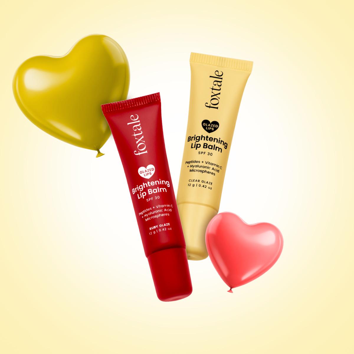Foxtale Brightening Lip Balm - Kit of 2 (Clear + Ruby Glaze)