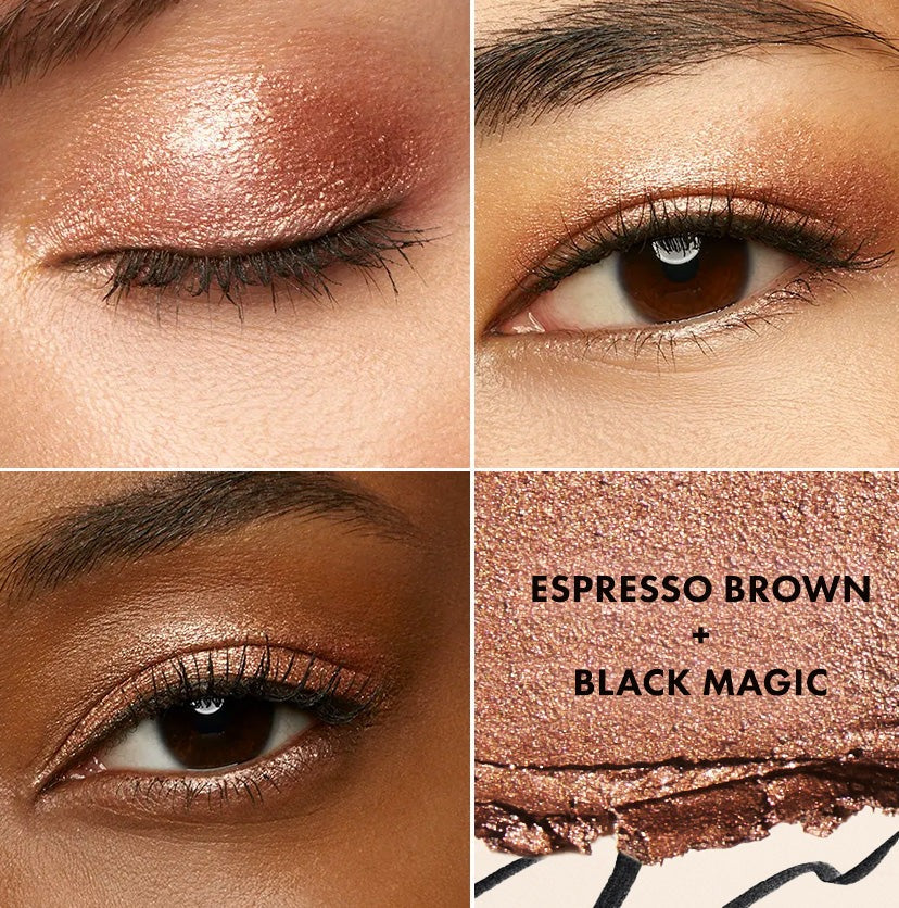 mCaffeine Duo-Verse 2-In-1 Kajal + Eyeshadow - Espresso Brown & Black Magic
