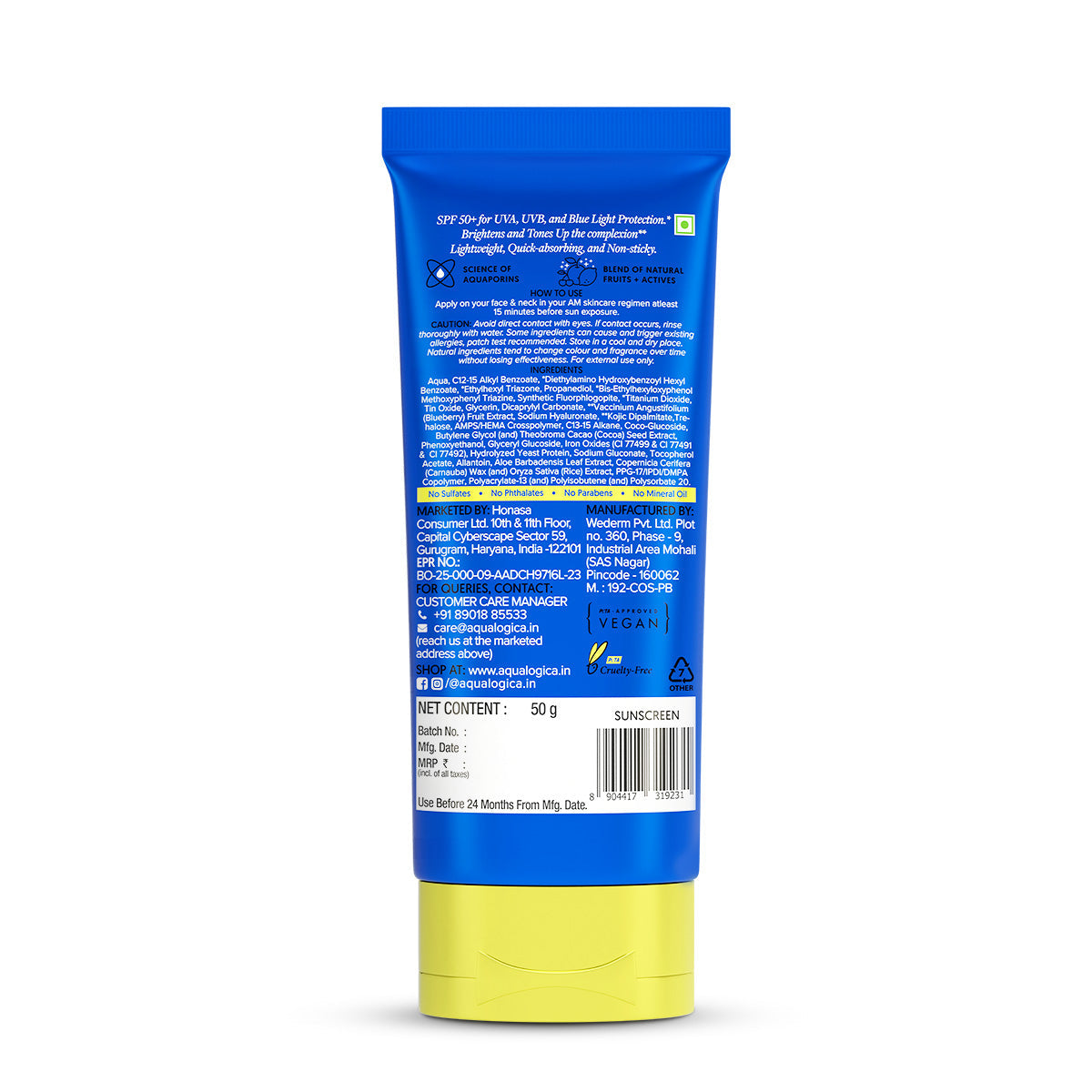 Aqualogica Bright+ Tone Up Sunscreen - 50g