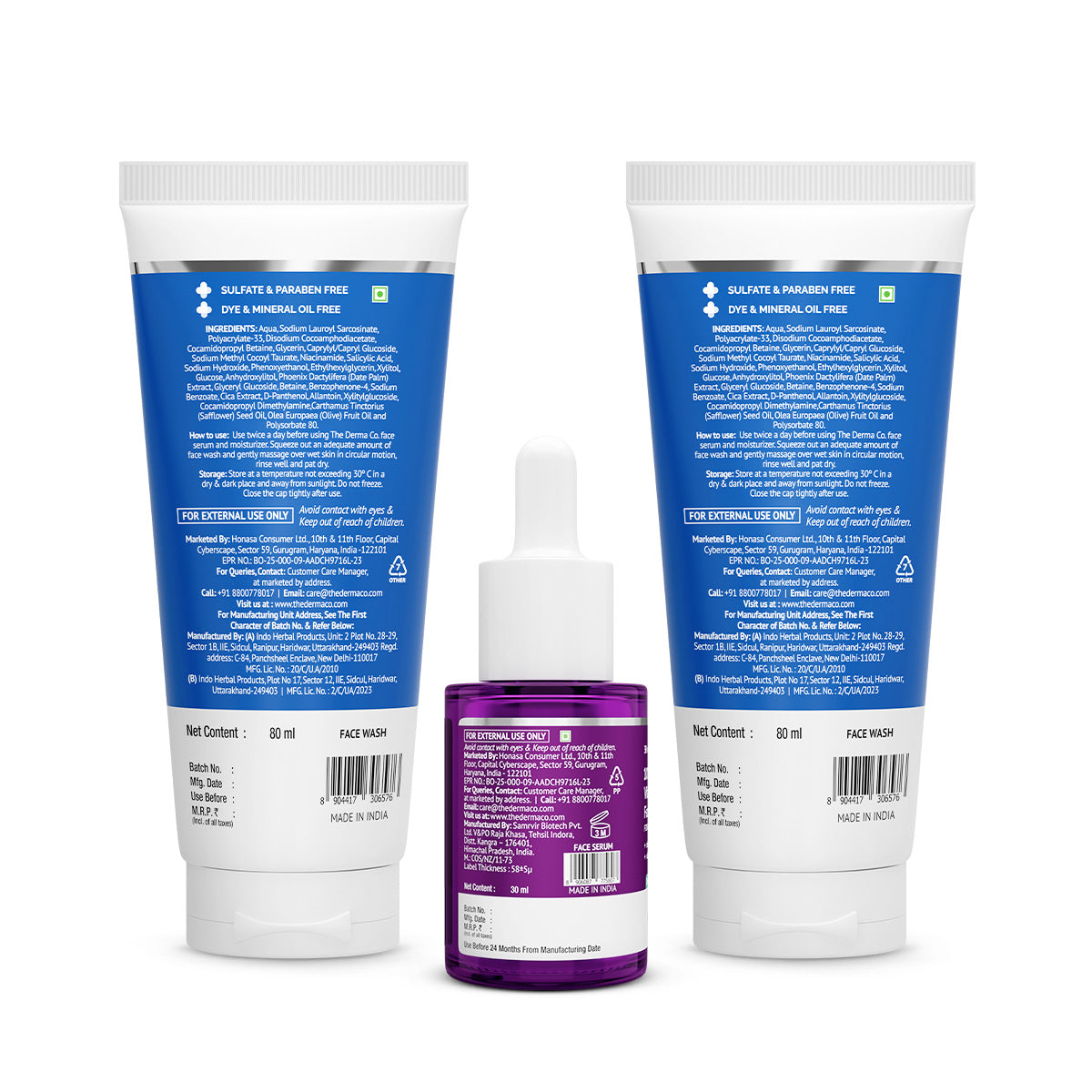 Derma Co Clear Skin Starter Duo (Sali-Cinamide Anti-Acne Face Wash + 10% Vitamin C Face Serum)
