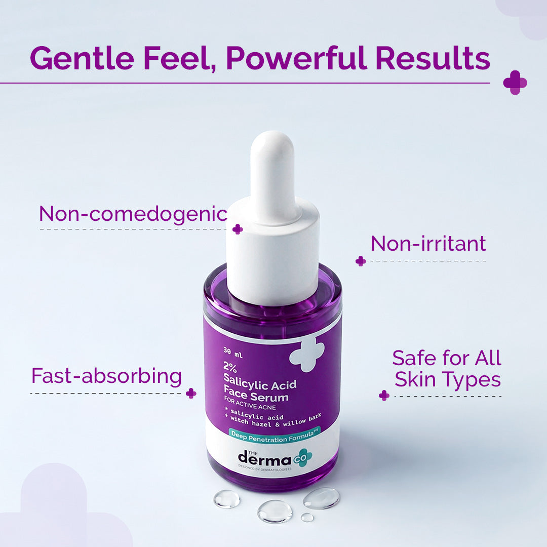 Derma Co 2% Salicylic Acid Face Serum for Active Acne - 30ml