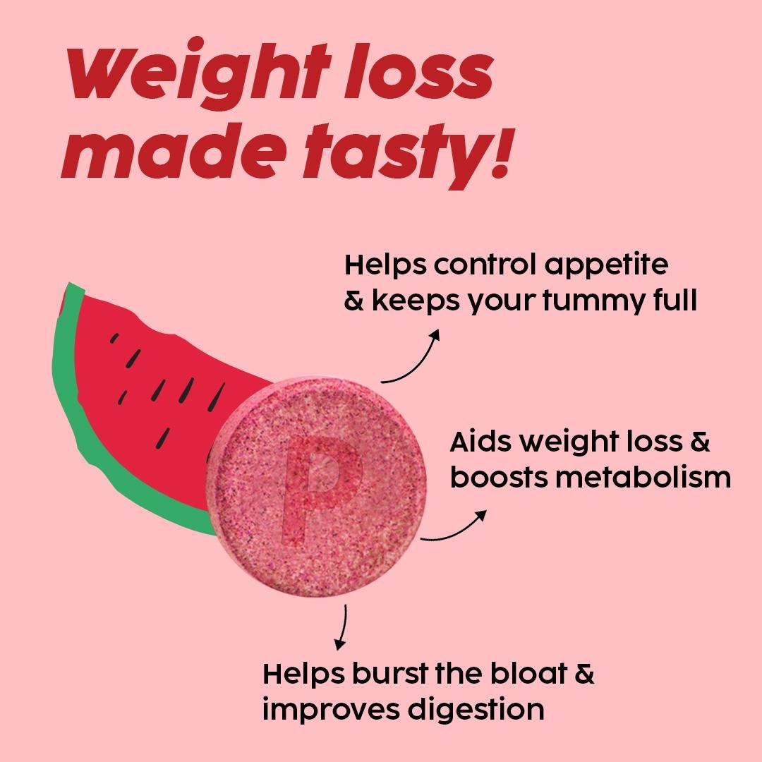 Plix ACV Effervescent Tablets - 15 (Juicy Watermelon, Pack of 4)