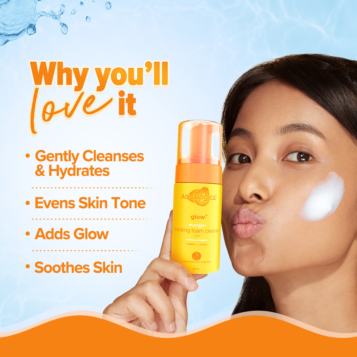 Aqualogica Glow+ Mousse Hydrating Foam Cleanser