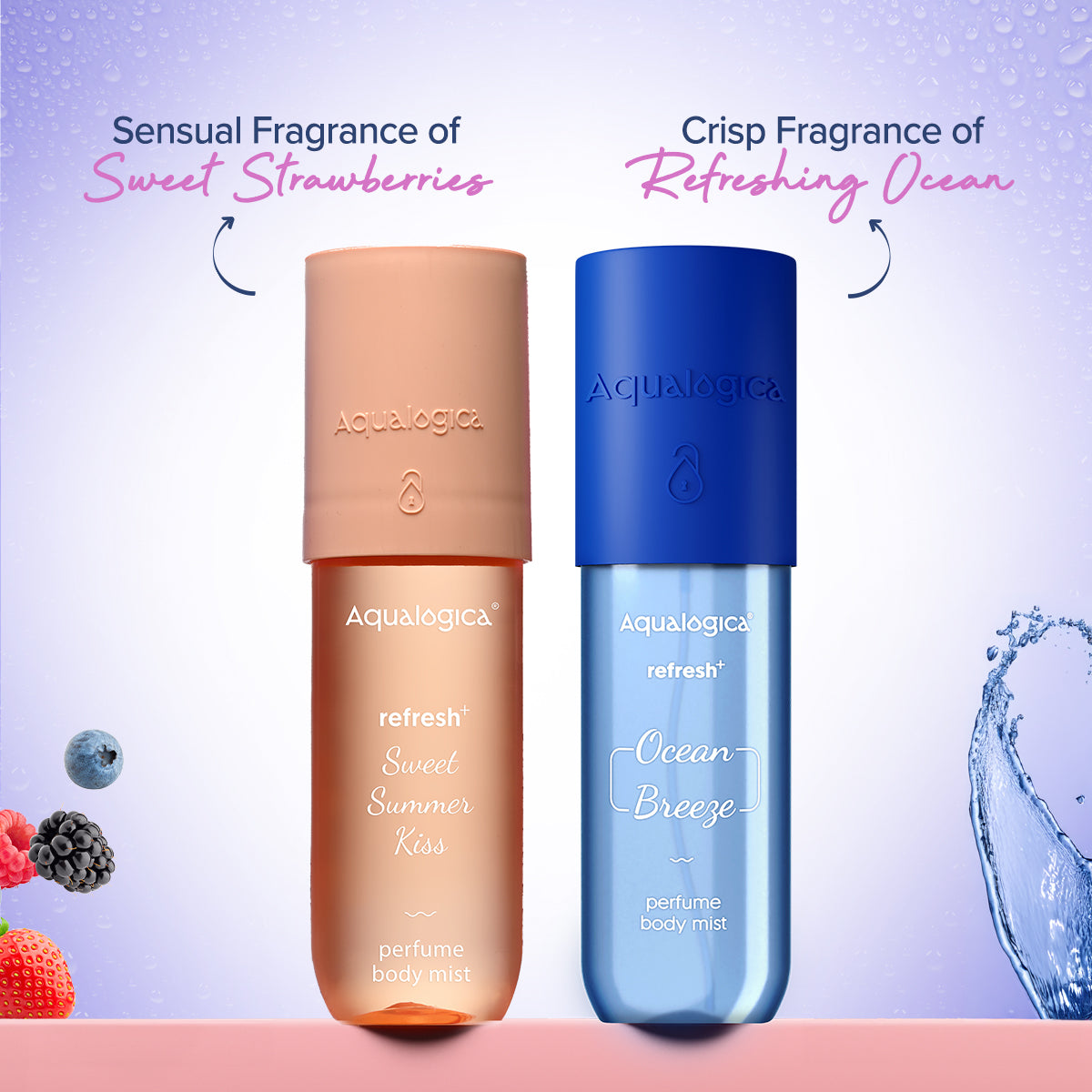 Aqualogica Refresh+ Sea Breeze & Sweet Berry Body Mist Duo