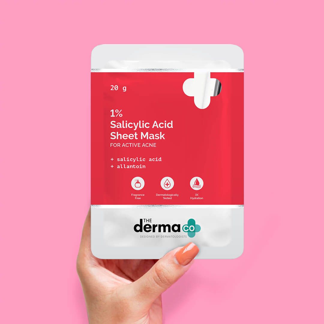 Derma Co 1% Salicylic Acid Sheet Mask With Salicylic Acid & Allantoin - 20g