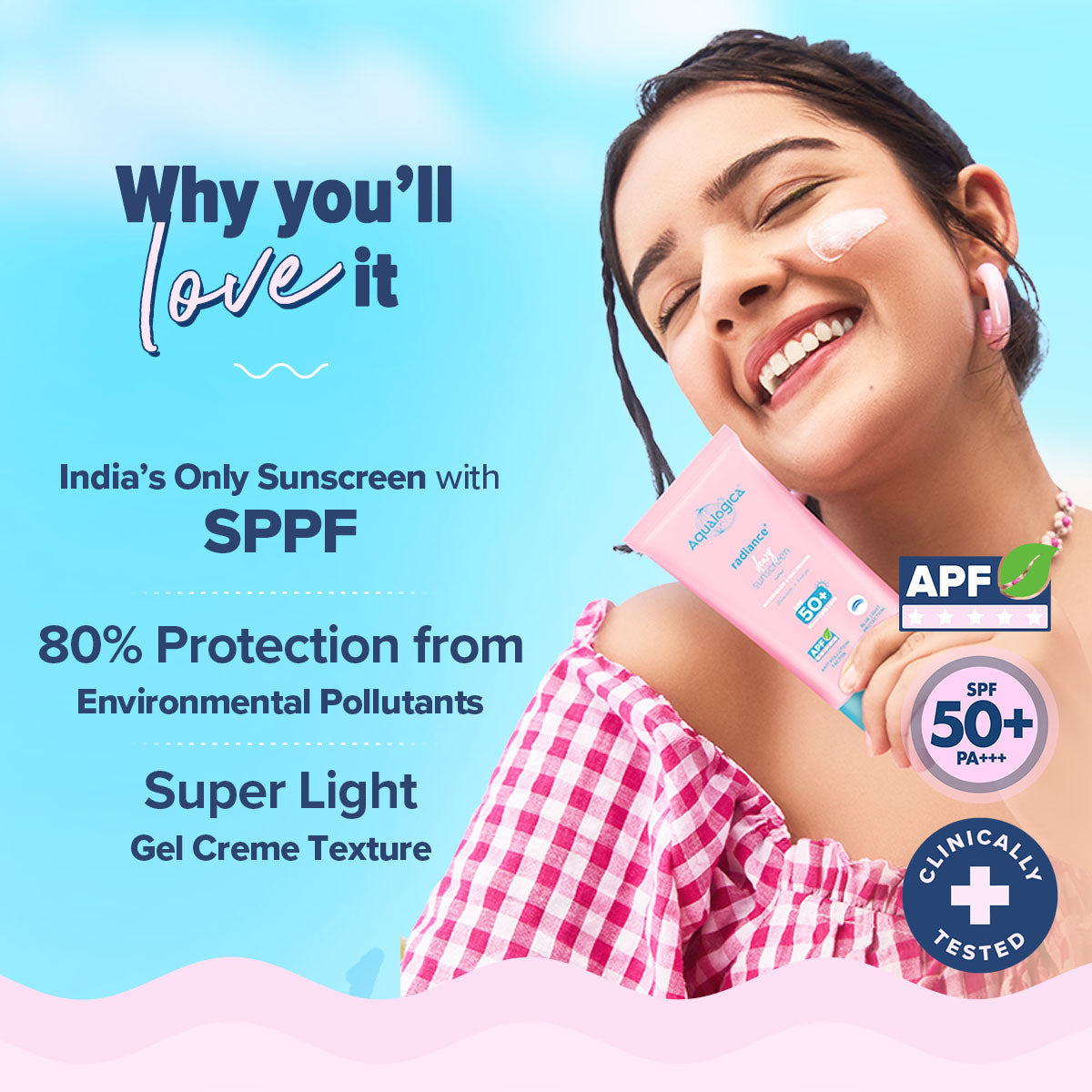 Aqualogica Radiance+ Dewy Sunscreen Spf 50 & Pa++++