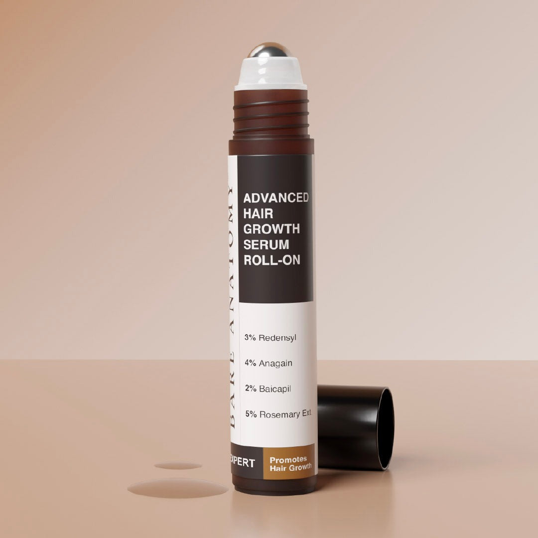 Bare Anatomy Advanced Hair Growth Serum Roll-On with Redensyl, Rosemary & Rice Water- 25 ml