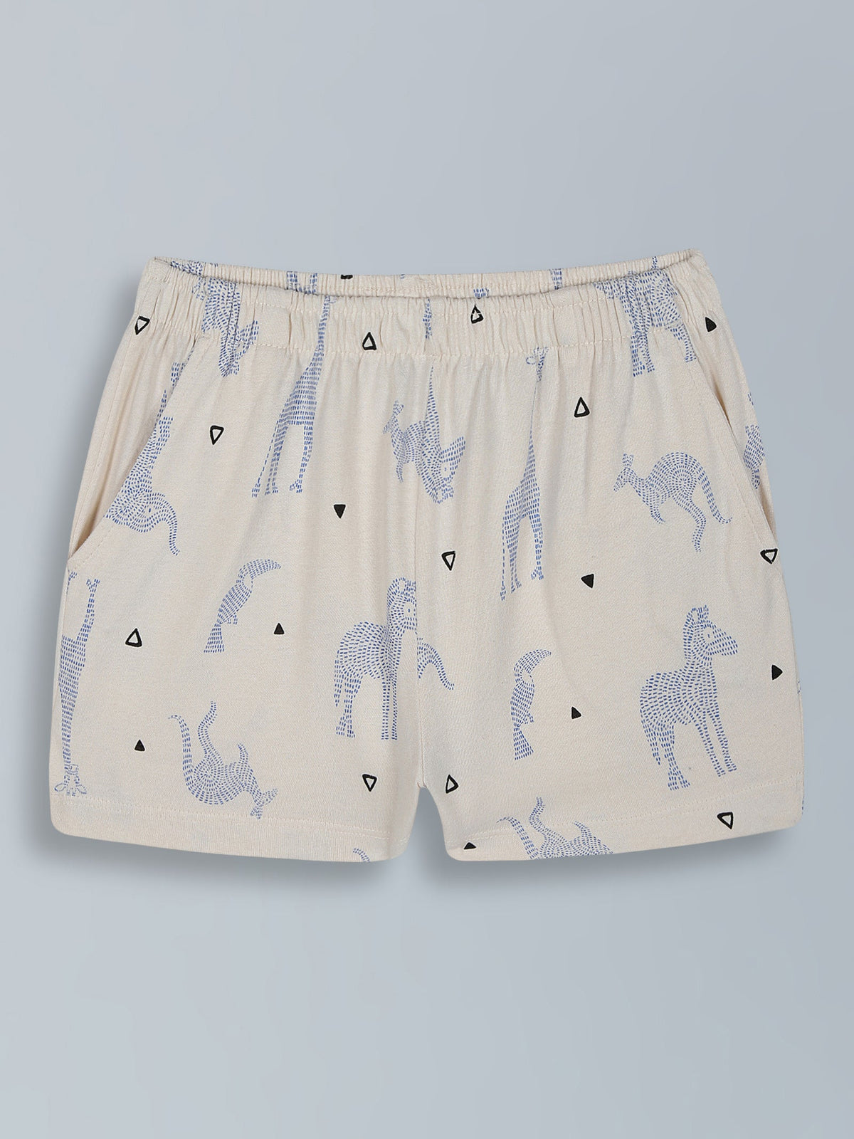 Urbanrac Girls Ivory Unique Zebra Print Shorts