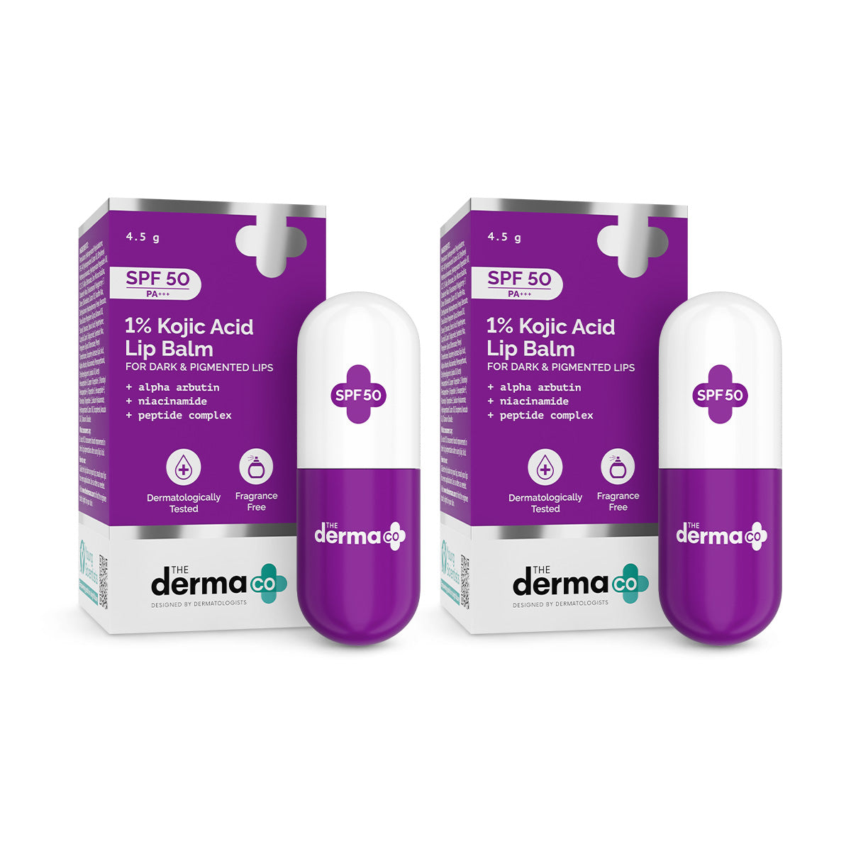 Derma Co 1% Kojic Acid Lip Balm with Alpha Arbutin & Hyaluronic Acid, SPF 50