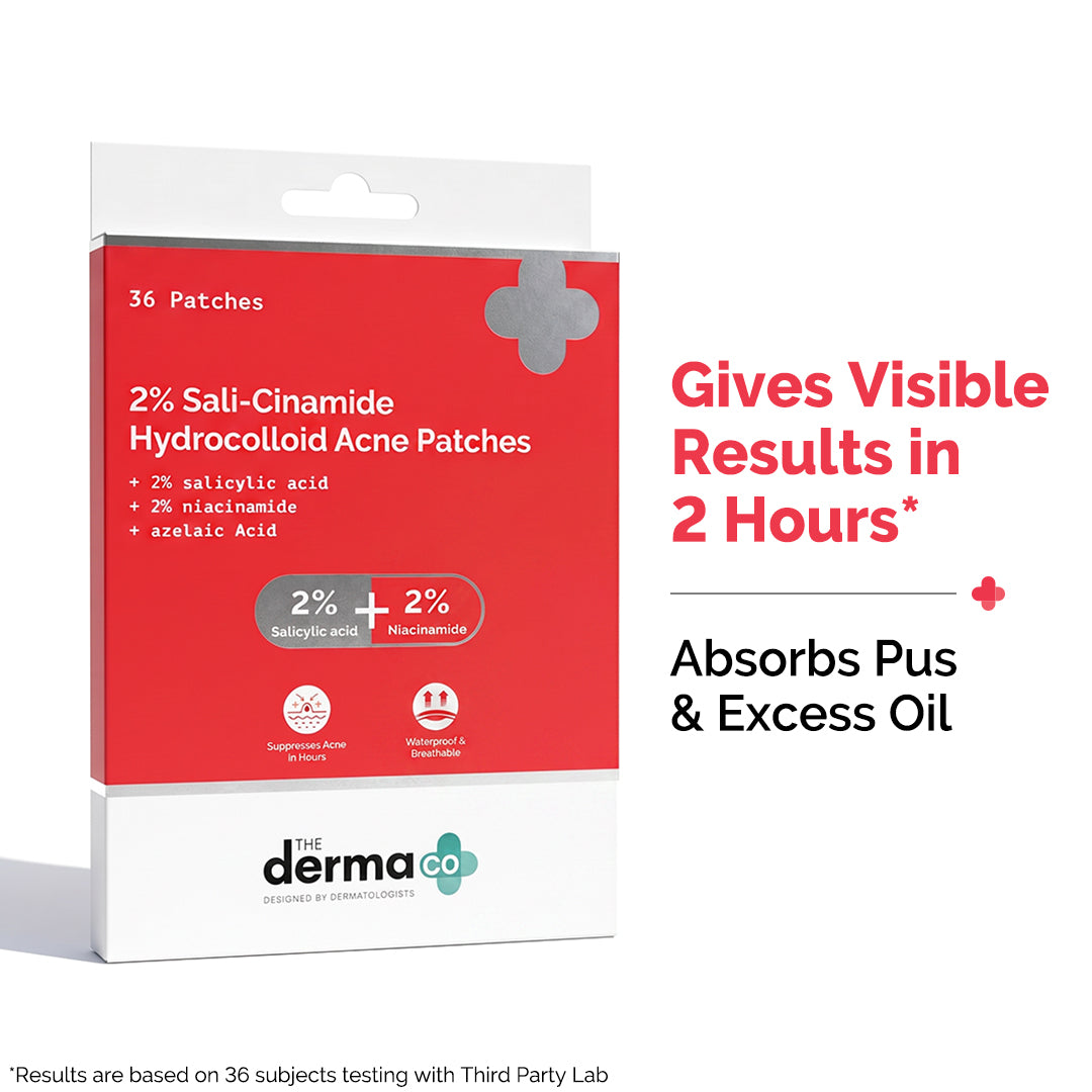Derma Co 2% Sali-Cinamide Hydrocolloid Acne Patches - 36 Patches