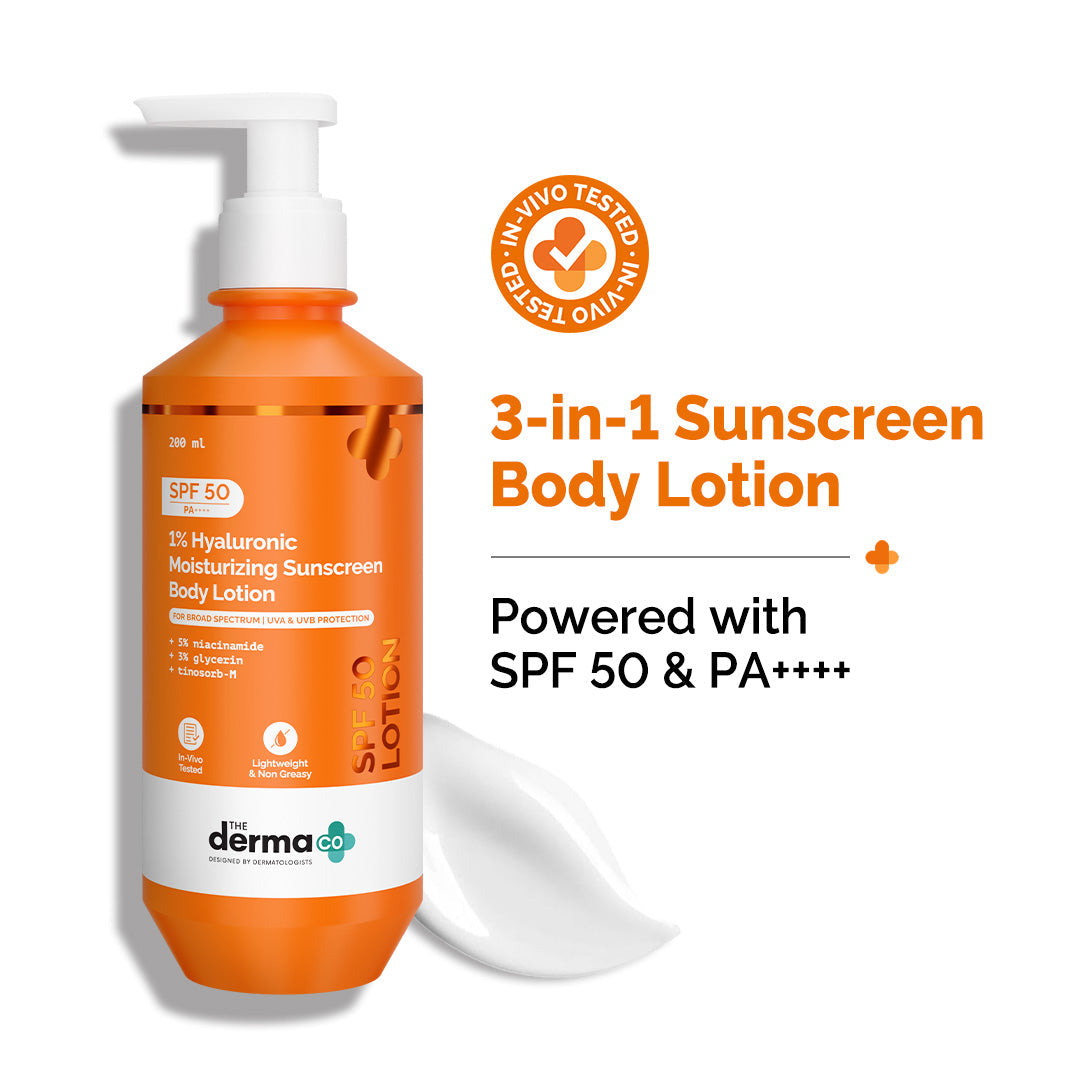 Derma Co 1% Hyaluronic Moisturizing Sunscreen Body Lotion In-Vivo Tested - 200ml