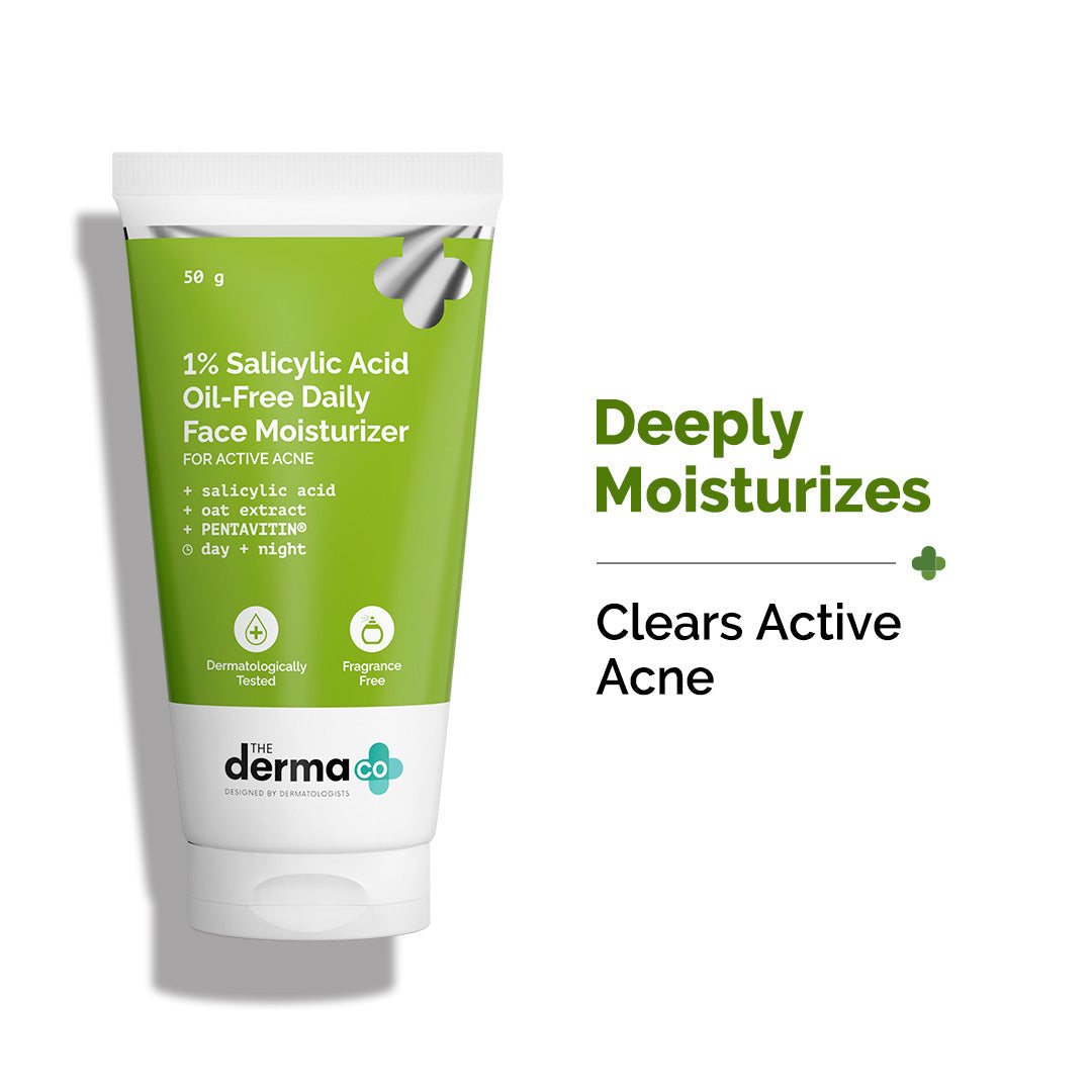 Derma Co 1% Salicylic Acid Oil-Free Moisturizer For Face with Oat Extract - 50g