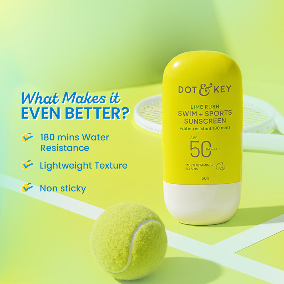 Dot & Key Swim + Sports Sunscreen, In-Vivo Tested SPF 50+ PA++++ - 50g