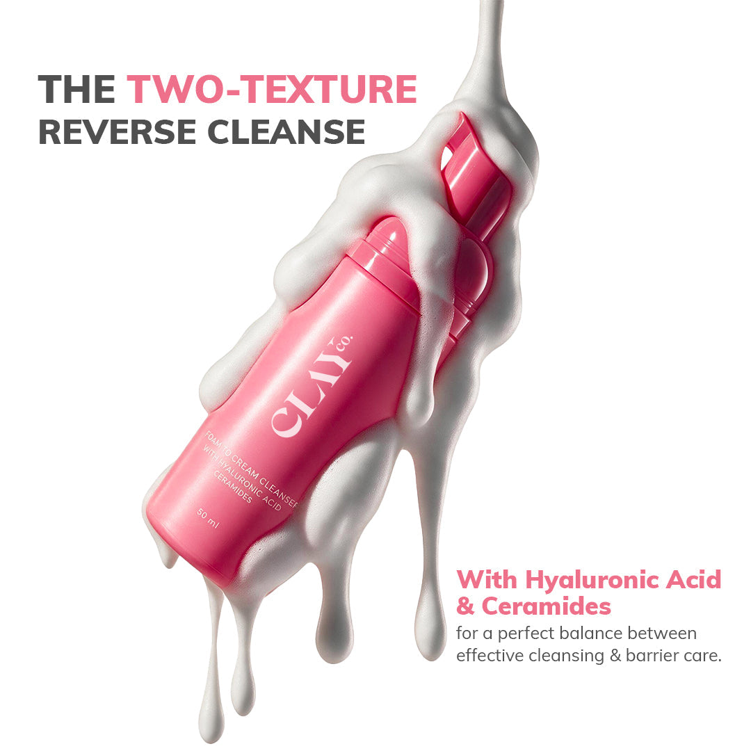 Clayco Foam-to-Cream Cleanser with Hyaluronic Acid & Ceramides - 50ml