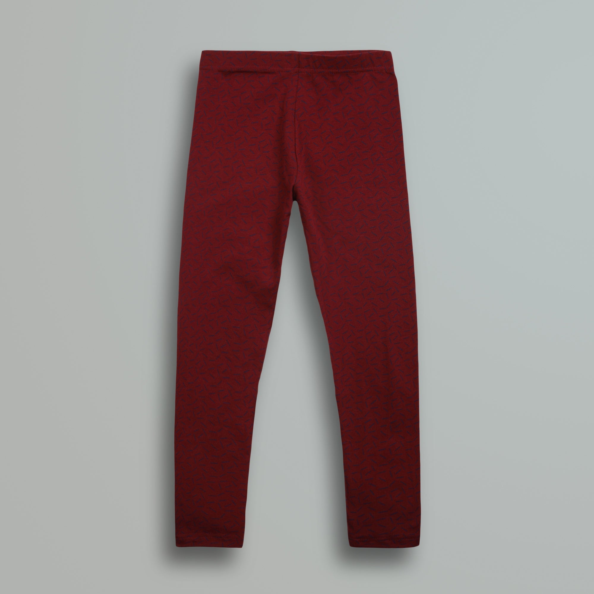 Urbanrac Maroon Pattern Leggings for Girls