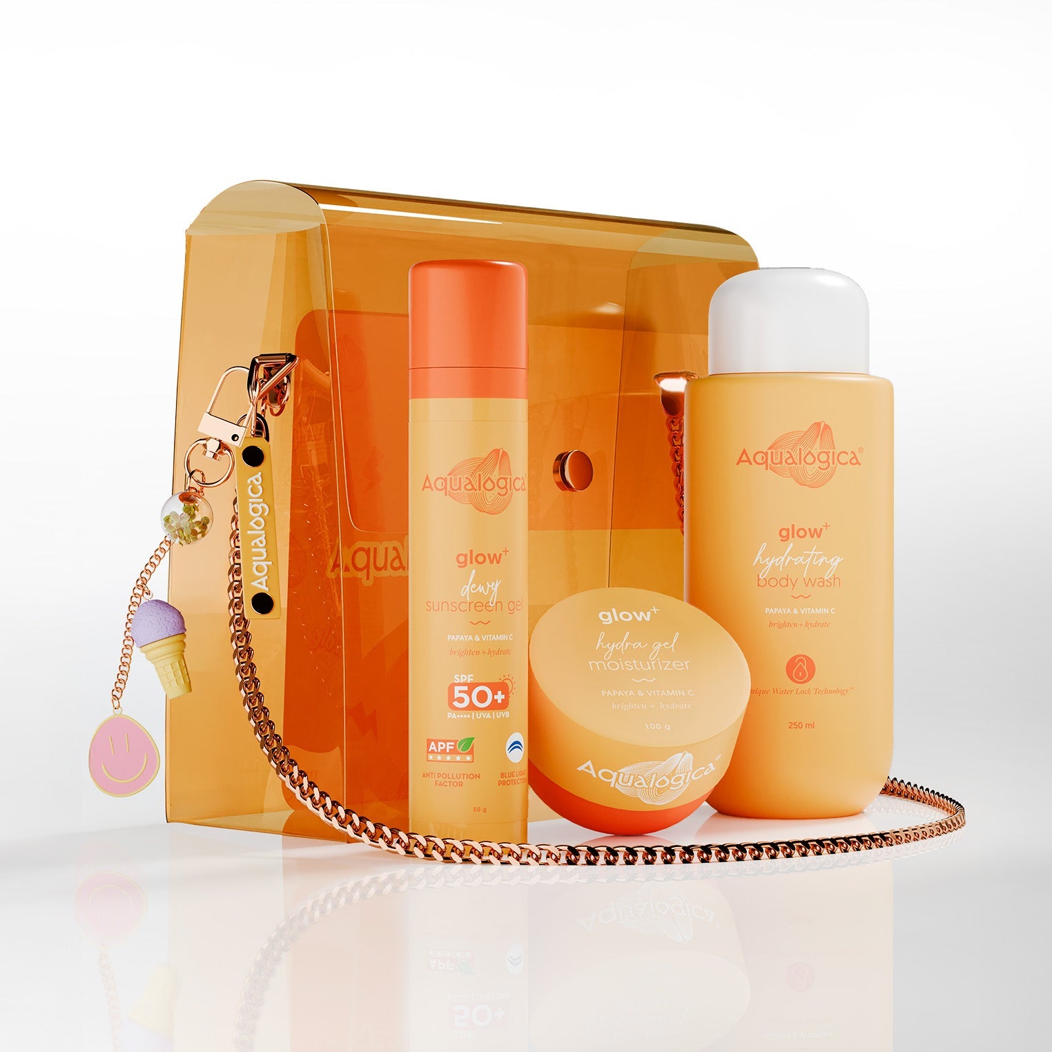 Aqualogica Glow+ Born To Glow - Gift Set With Sling Bag & Charms