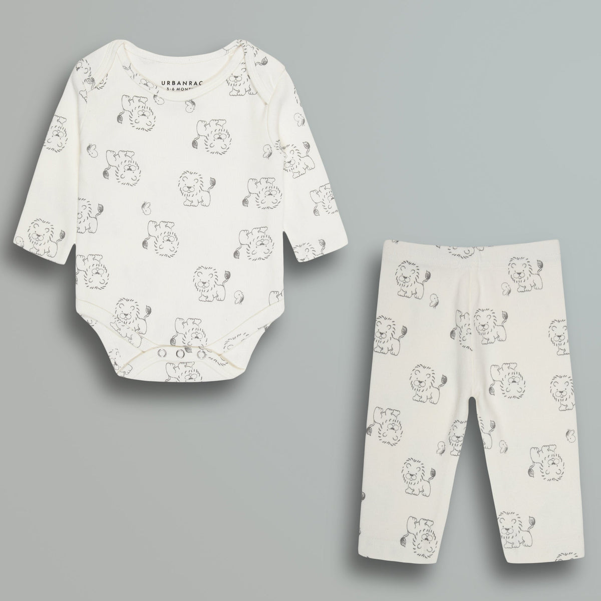 Urbanrac Cotton Onesies and Pant Set for Babies - Sleepwear - Lion Print