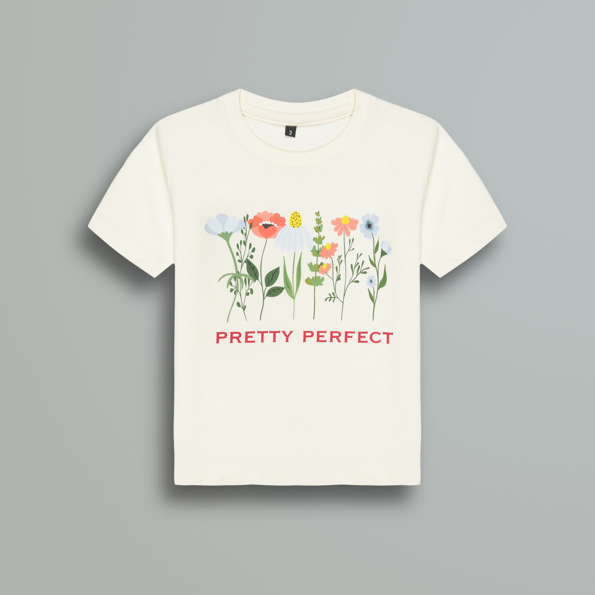Urbanrac Ivory Pretty Floral Print Girls T-Shirt