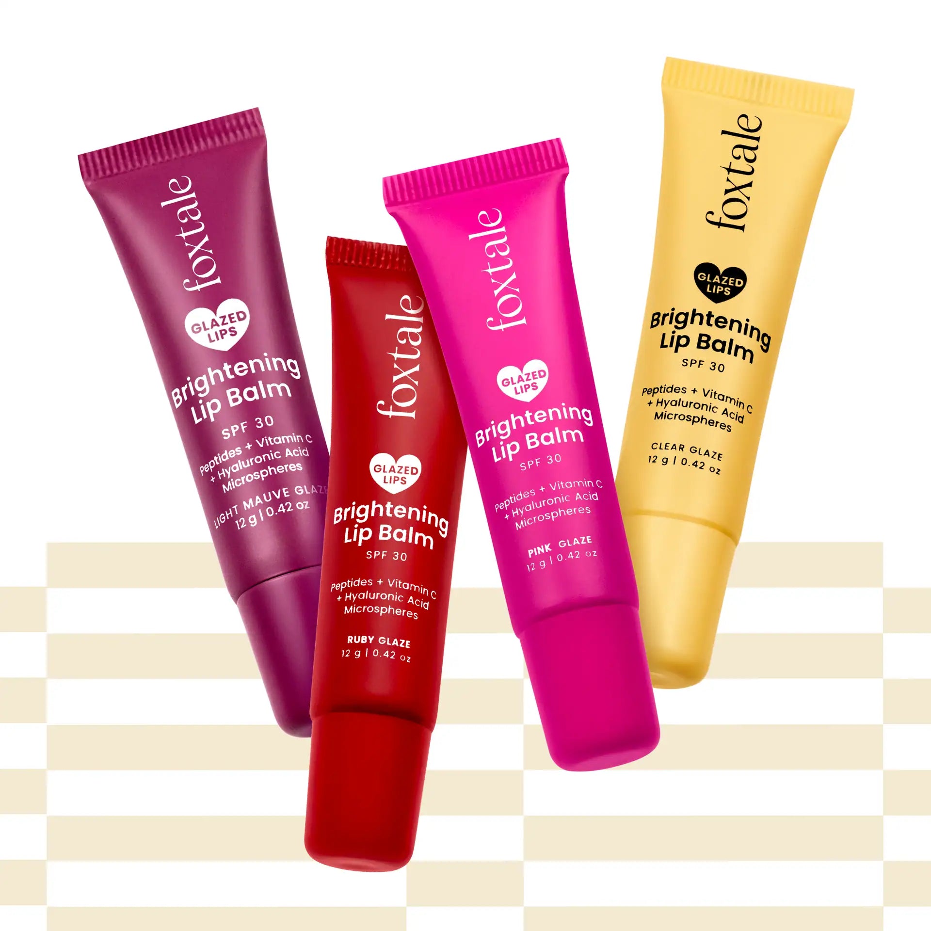 Foxtale Brightening Lip Balm with Pouch - Kit of 4 (Glaze Kit)