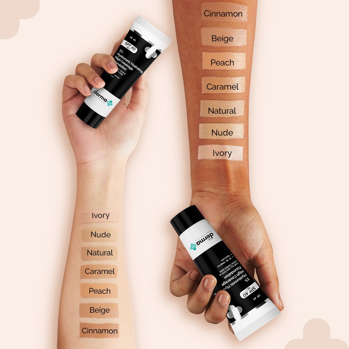 Derma Co 1% Hyaluronic Hydrating High Coverage Foundation - 18ml