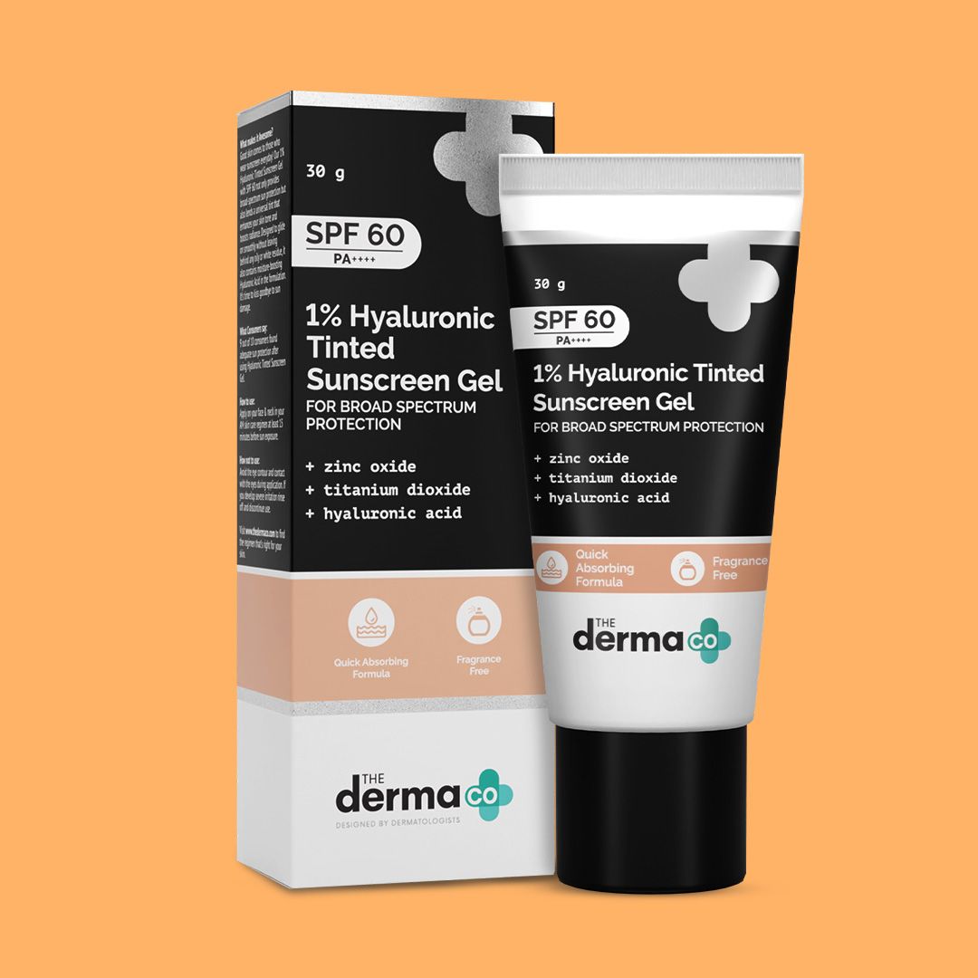 Derma Co 1% Hyaluronic Tinted Sunscreen Gel with SPF 60 & PA++++