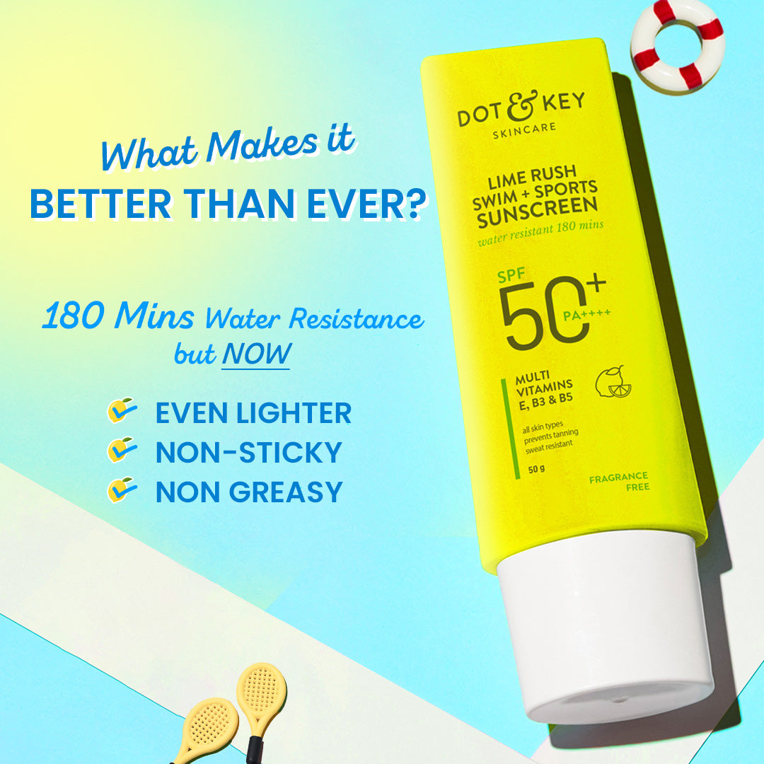 Dot & Key Swim + Sports Sunscreen, In-Vivo Tested SPF 50+ PA++++ - 50g