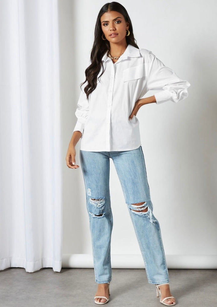 Studio OJS Casual Oversized Shirt - White