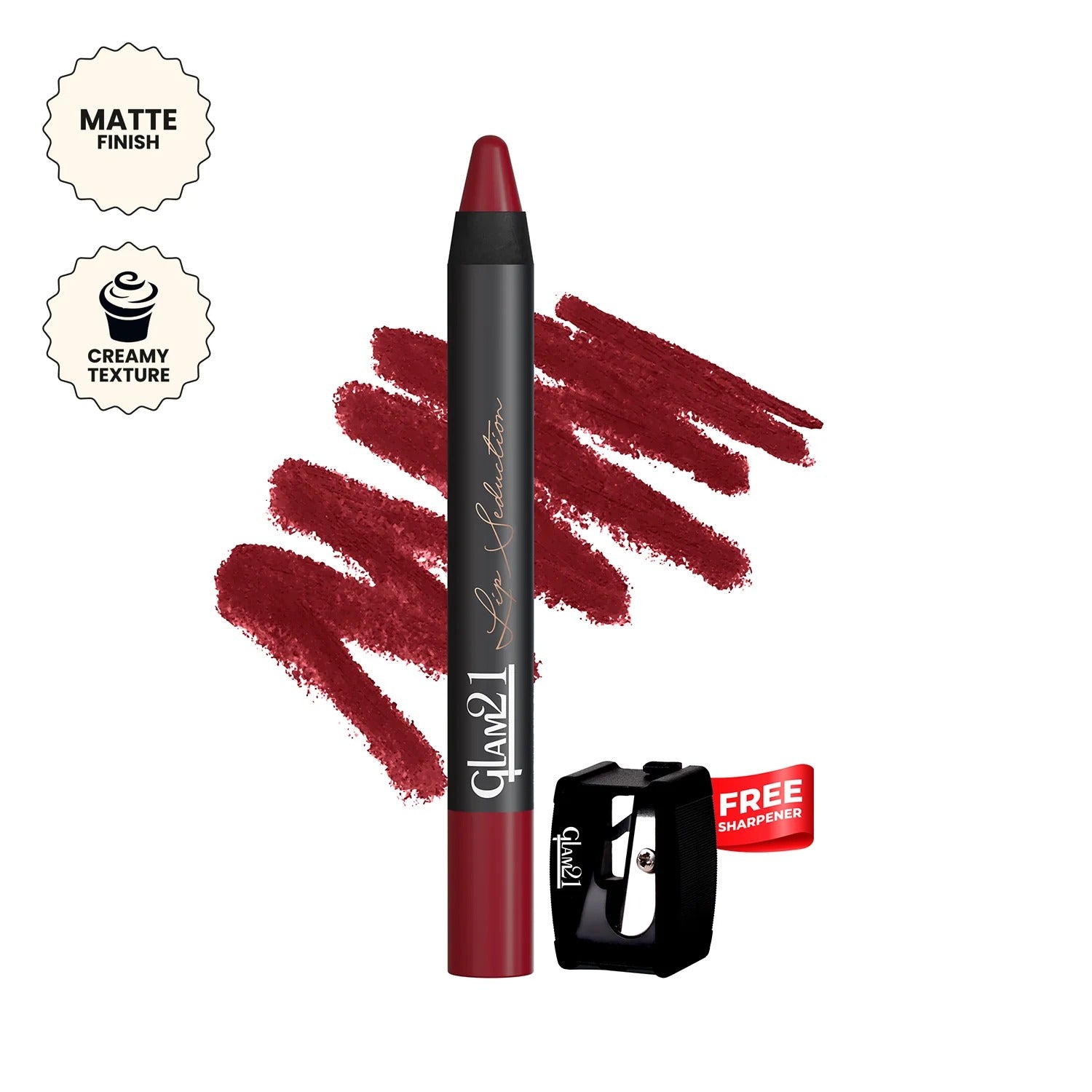 Glam21 Lip Seduction Non- Transfer Crayon Lipstick - Red Obsession