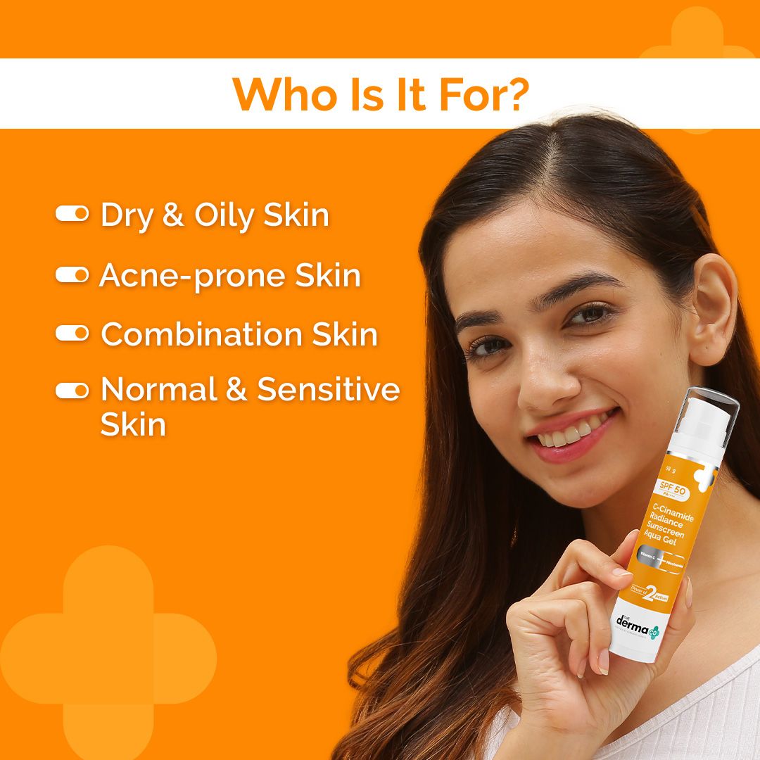 Derma Co C-Cinamide Radiance Sunscreen Aqua Gel SPF 50 PA++++