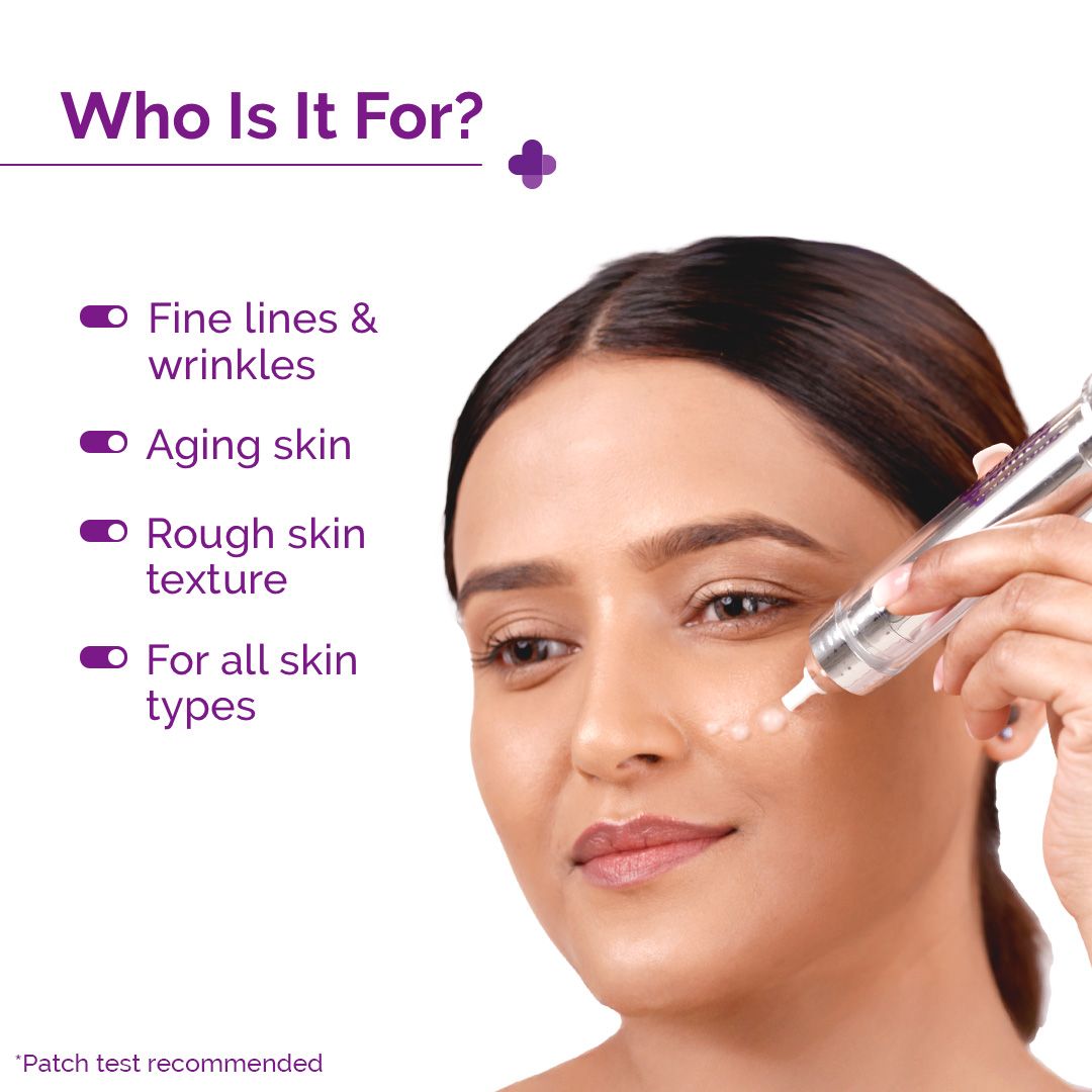 Derma Co 3000 PPM Retinol Microneedle Serum Shot with Squalene, Panthenol & Hyaluronic Acid for Skin Renewal - 10g