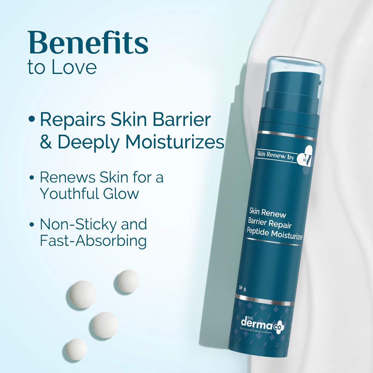 Derma Co X Dr V Skin Renew Barrier Repair Peptide Moisturizer with Peptide & Vitamin C - 50g