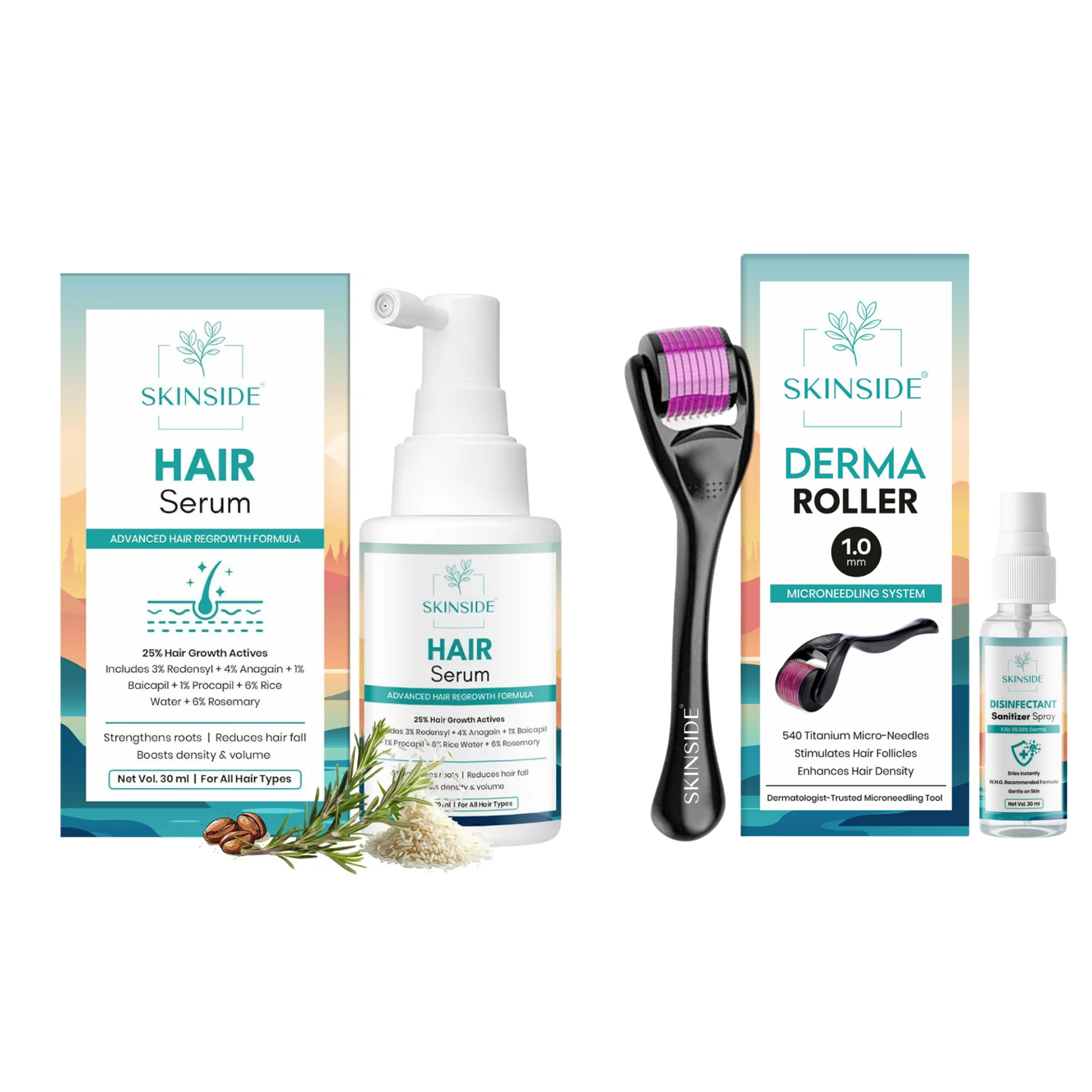 Skinside Derma Roller + Hair Serum
