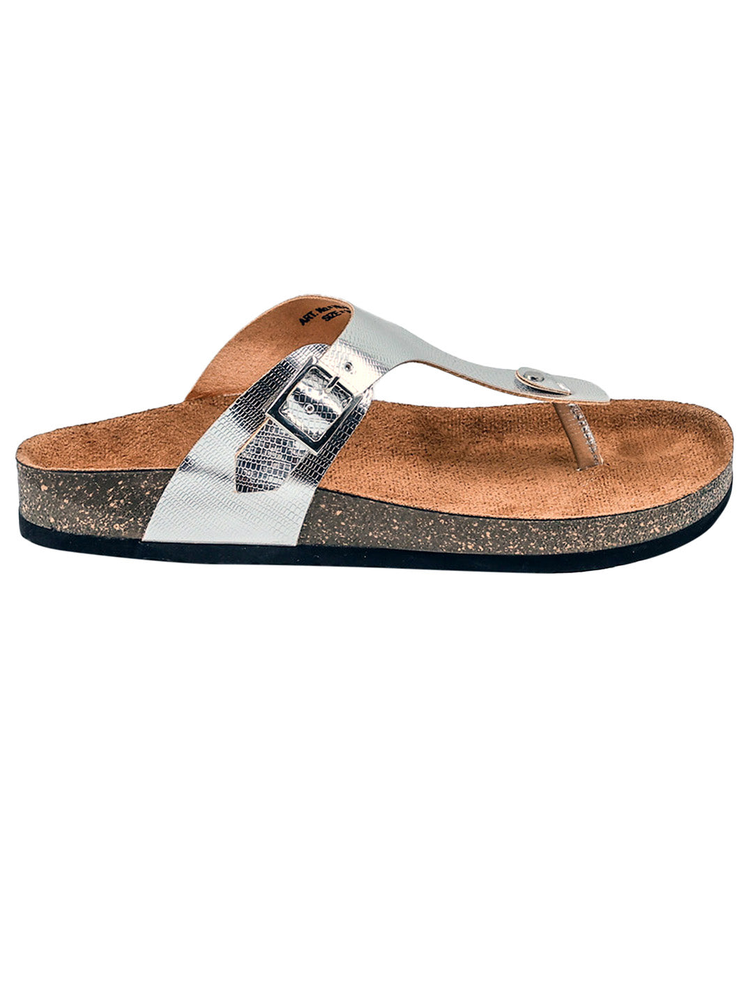 LYDC London - Silver L Grain Sandals for Women - Regent - Silver-L-Grain