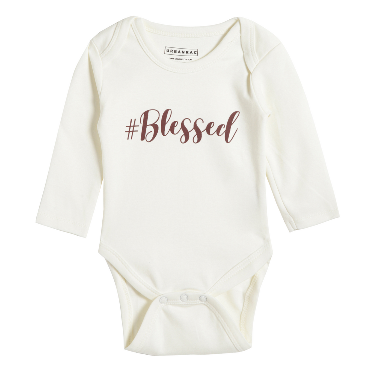 Urbanrac GOTS Certified Organic Cotton Full Sleeves Baby Onesies - Blessed