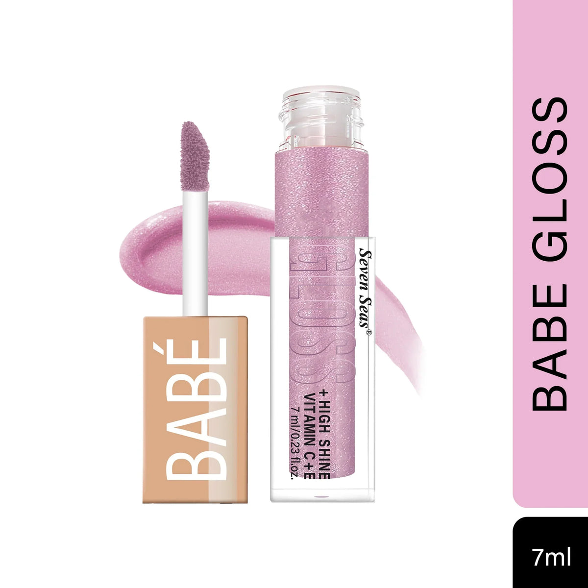 Seven Seas 01 Pink - Go Babe High Shine Lip Gloss with Vitamin C & E