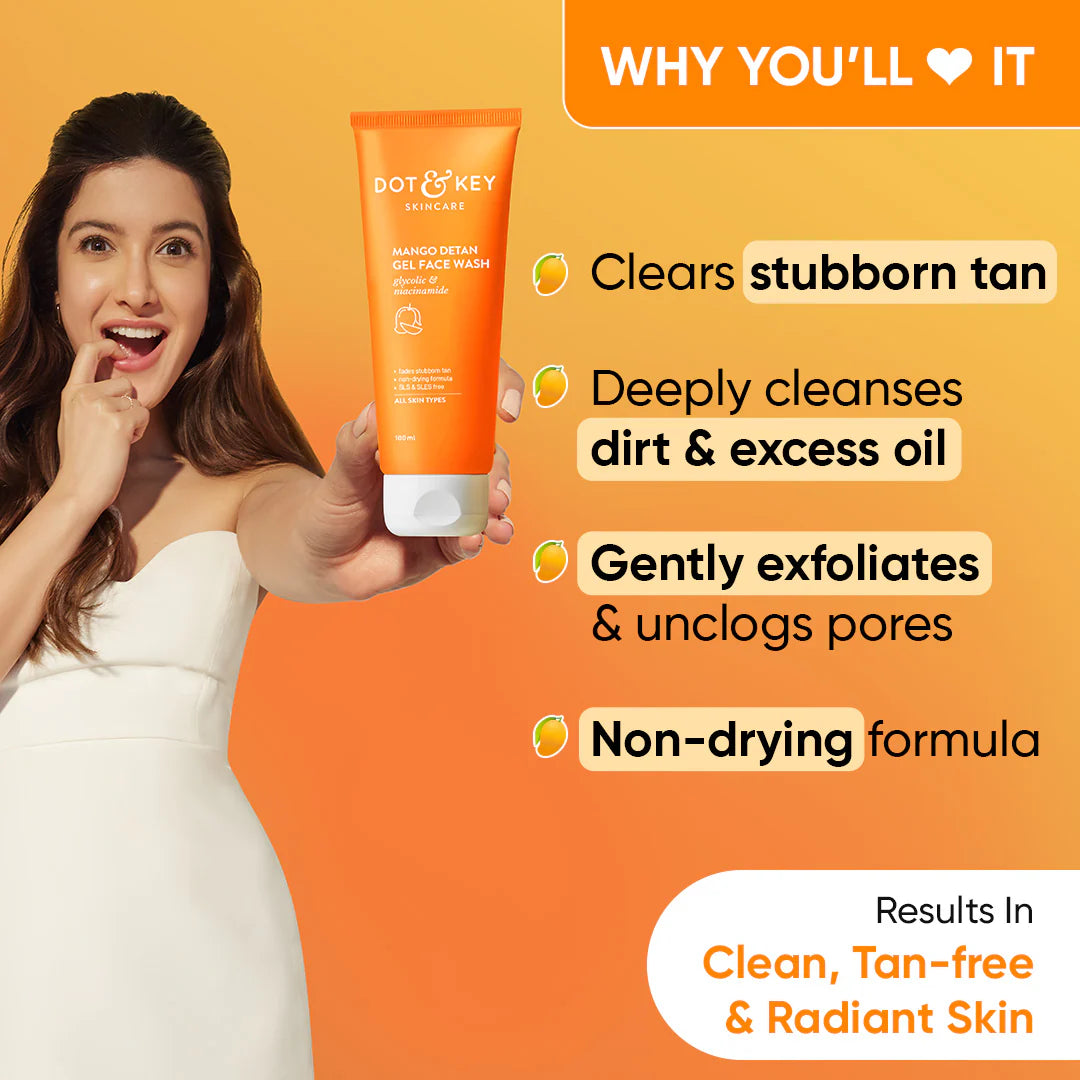 Dot & Key Mango detan face wash + detan clay mask