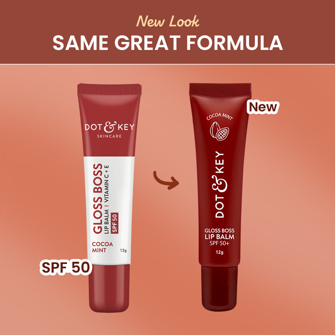 Dot & Key Vitamin C + E Gloss Boss Lip Balm In-Vivo Tested SPF 50+ PA+++ - Cocoa Mint Low Tinted