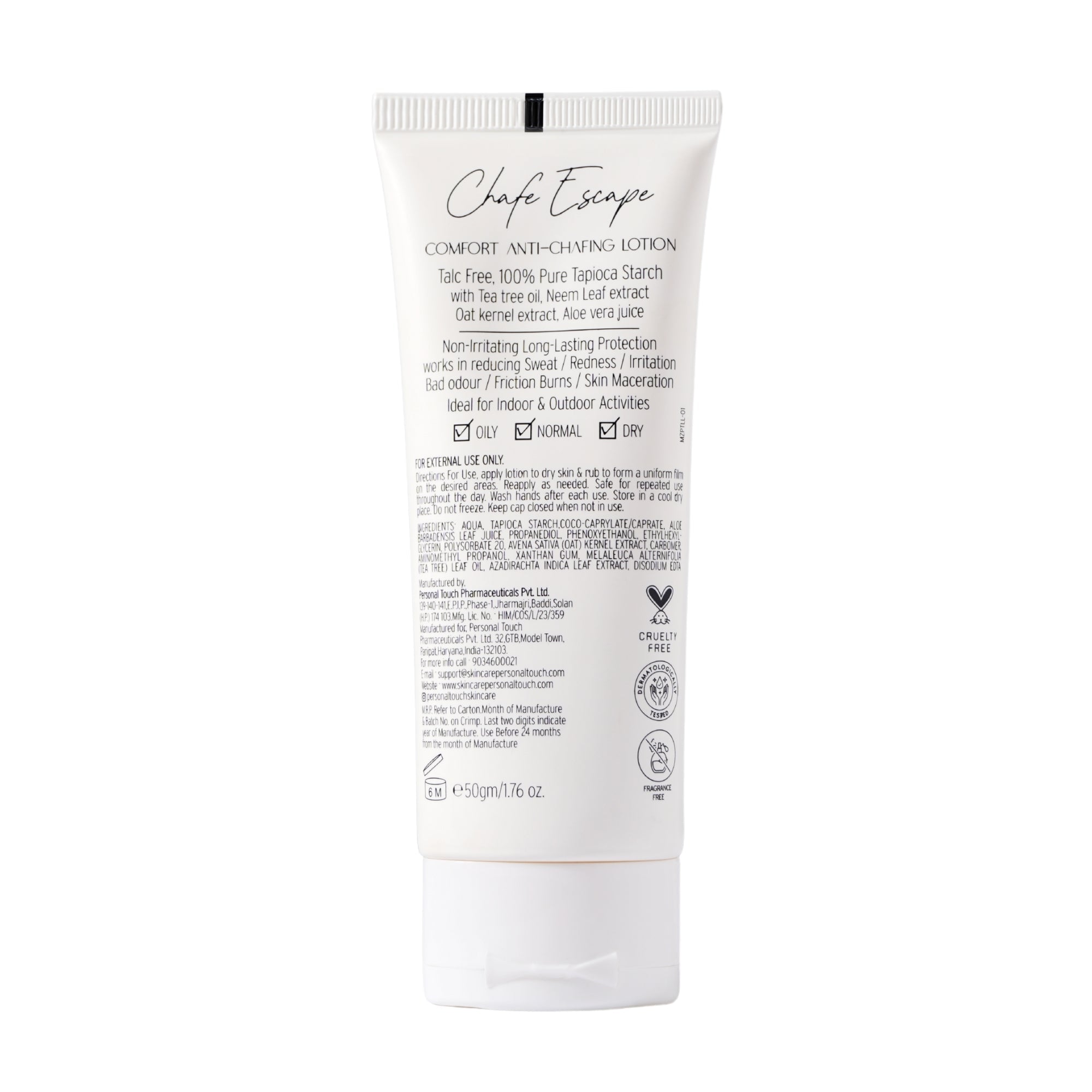 Personal Touch Chafe Escape Comfort Anti-Chafing Lotion 50g - Pack of 1