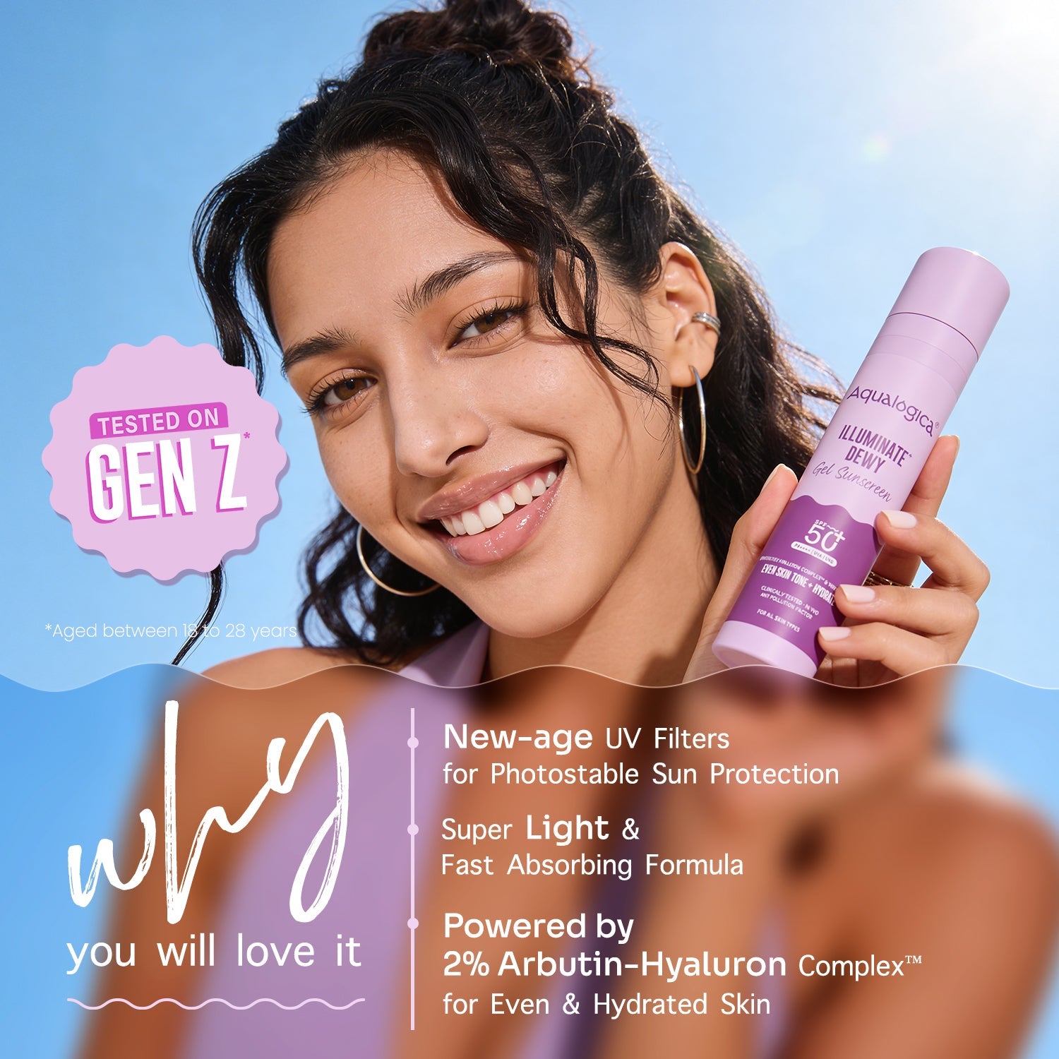 Aqualogica Illuminate+ Dewy Gel Sunscreen Spf 50+ Pa++++