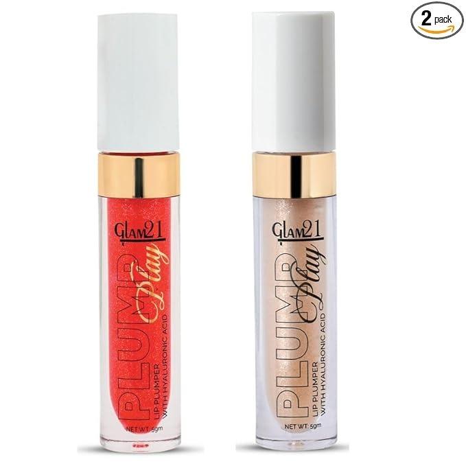 Glam21 Plump Play Lip Plumper - Red Lights & Nude Shimmer