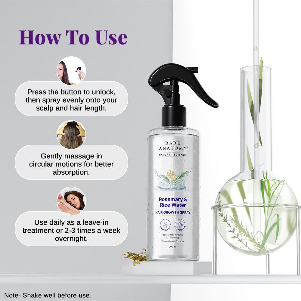 Bare Anatomy Rosemary & Rice Water Hair Growth Spray